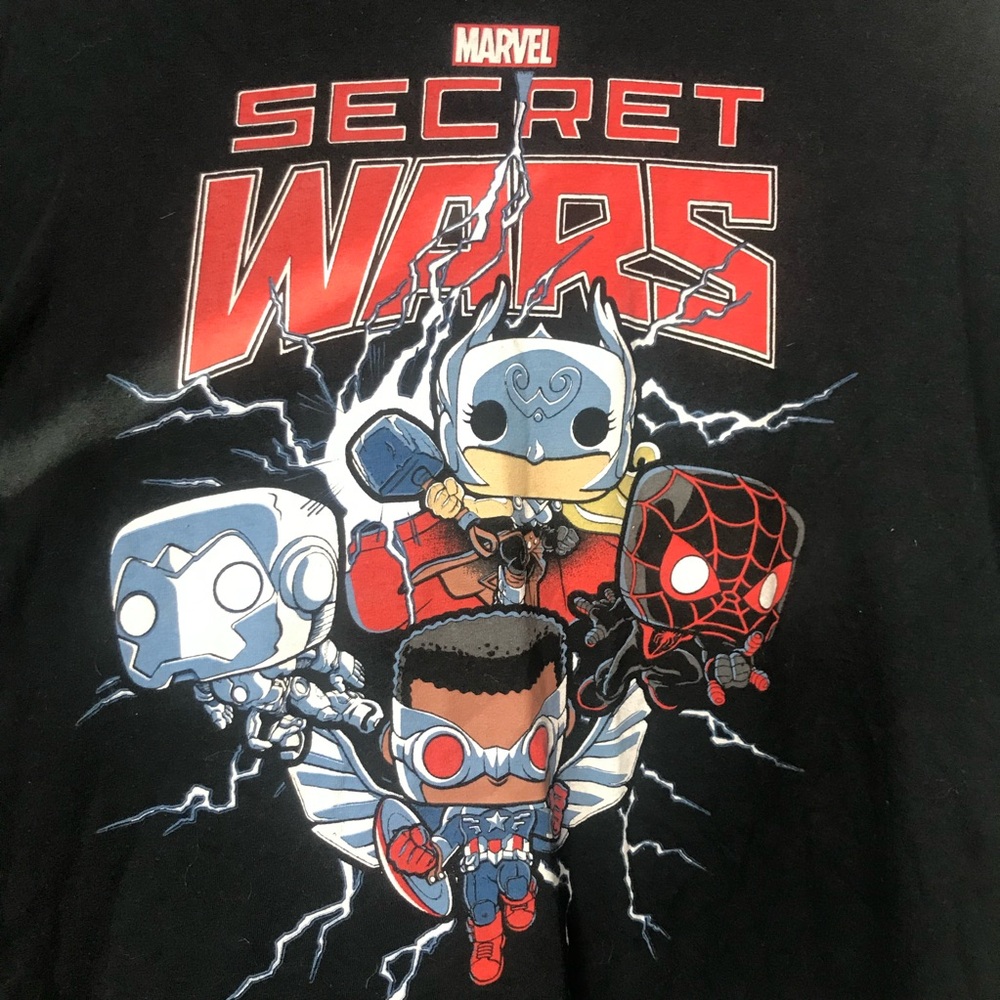 Pop Tees Marvel Secret Wars Funko Pop Black Tshirt Mens size 3XL